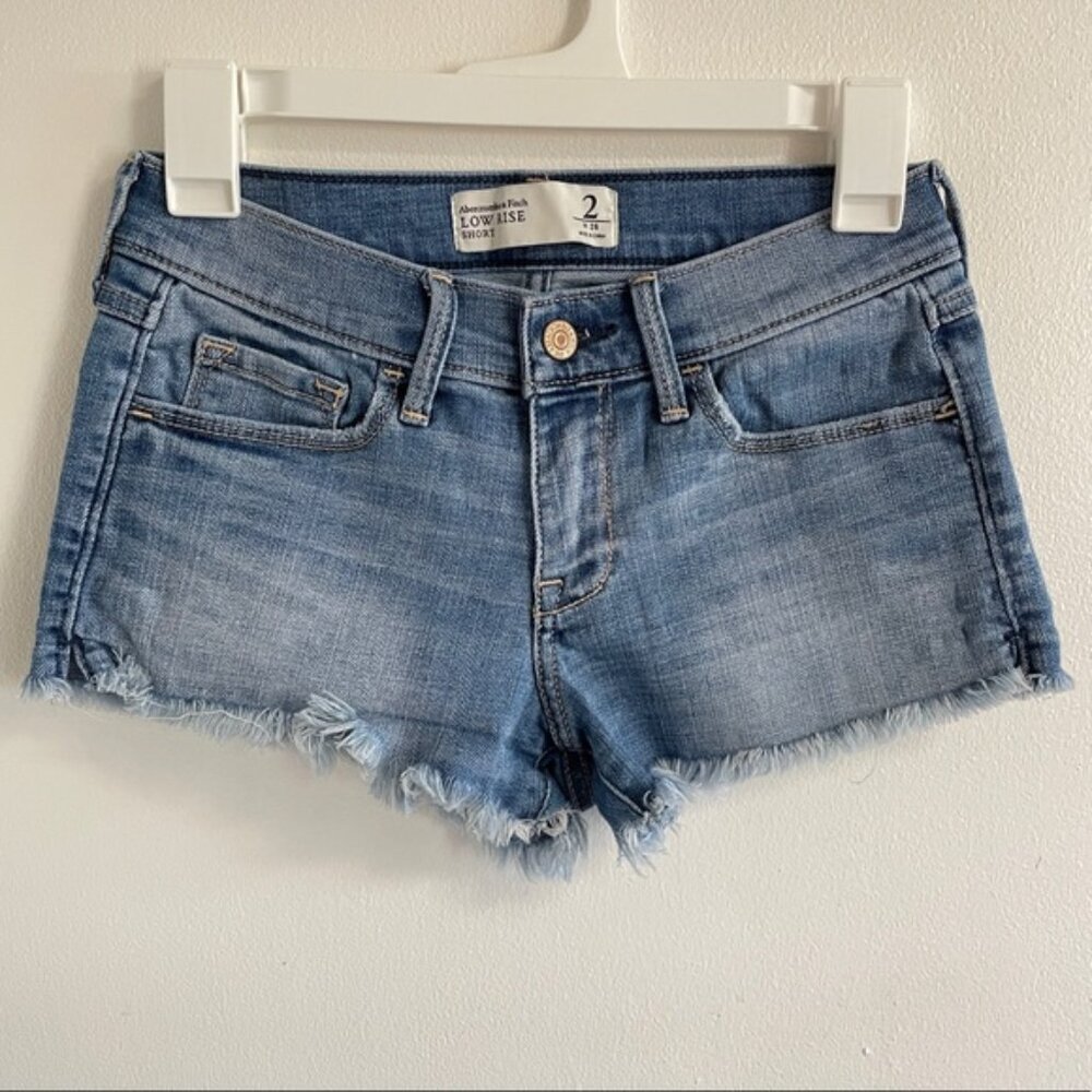 Abercrombie Light Wash Low Rise Denim Shorts